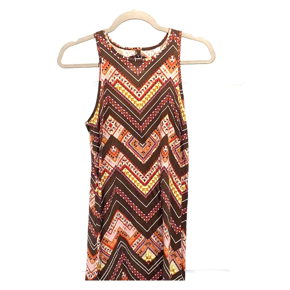 Women’s Mid Length Dress Asymmetrical Aztec Dress